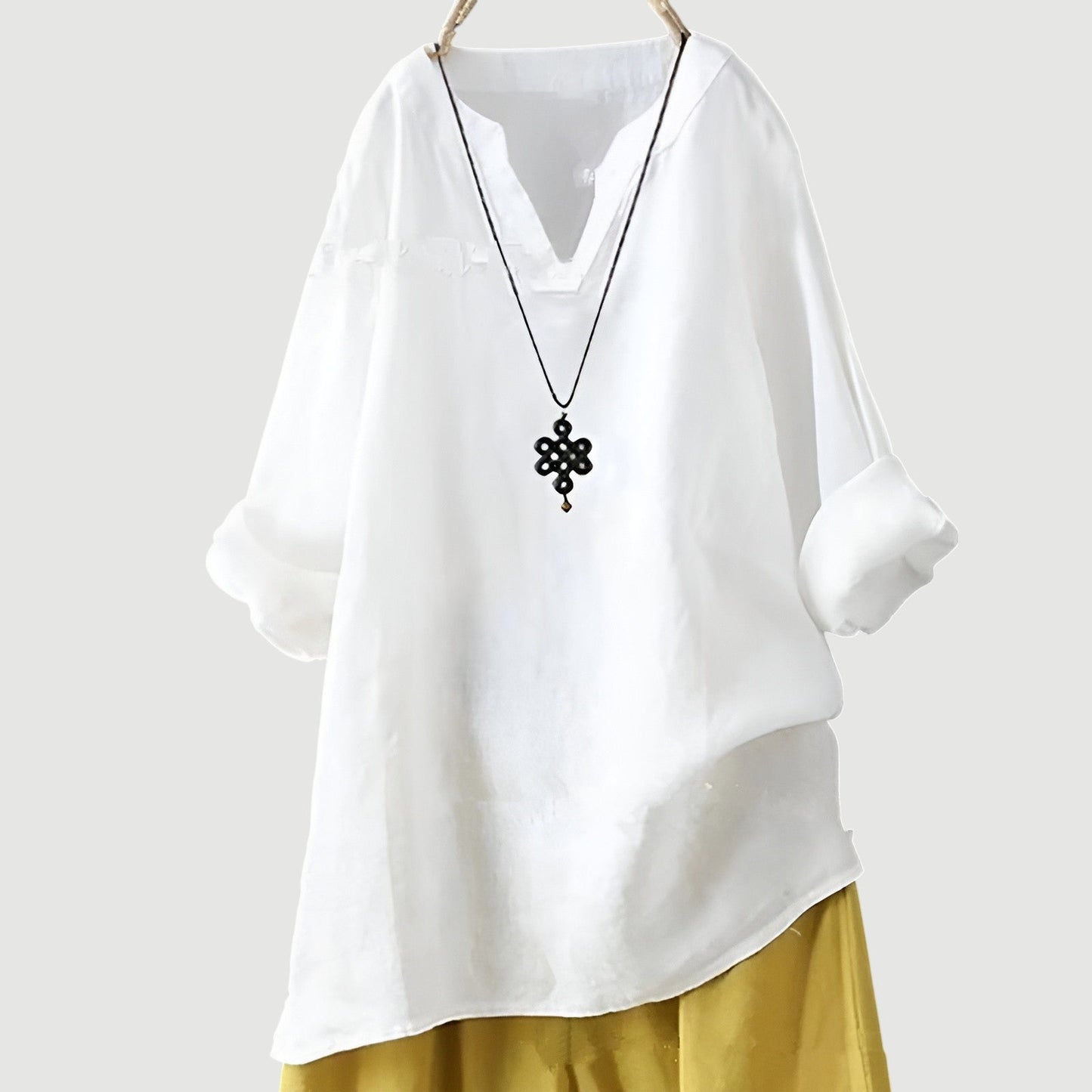 Women's V Neck Blouse – White
