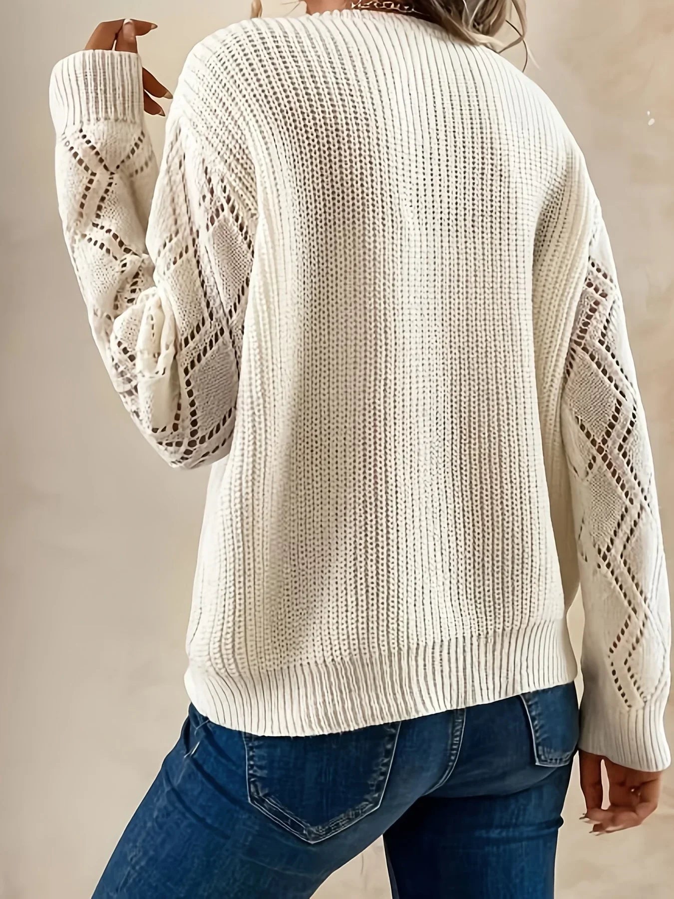 Women's V Neck Long Sleeve Sweater