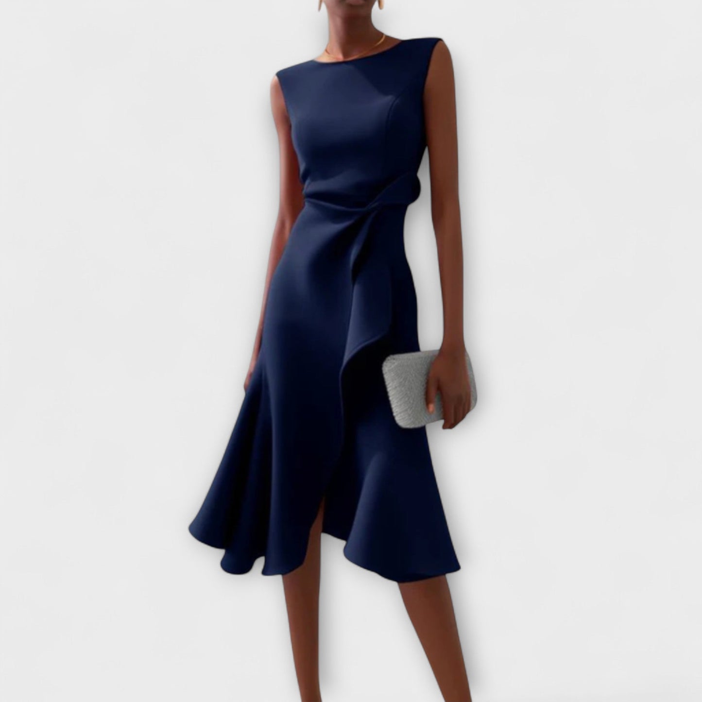 Women's Midi Dress – Navy Blue