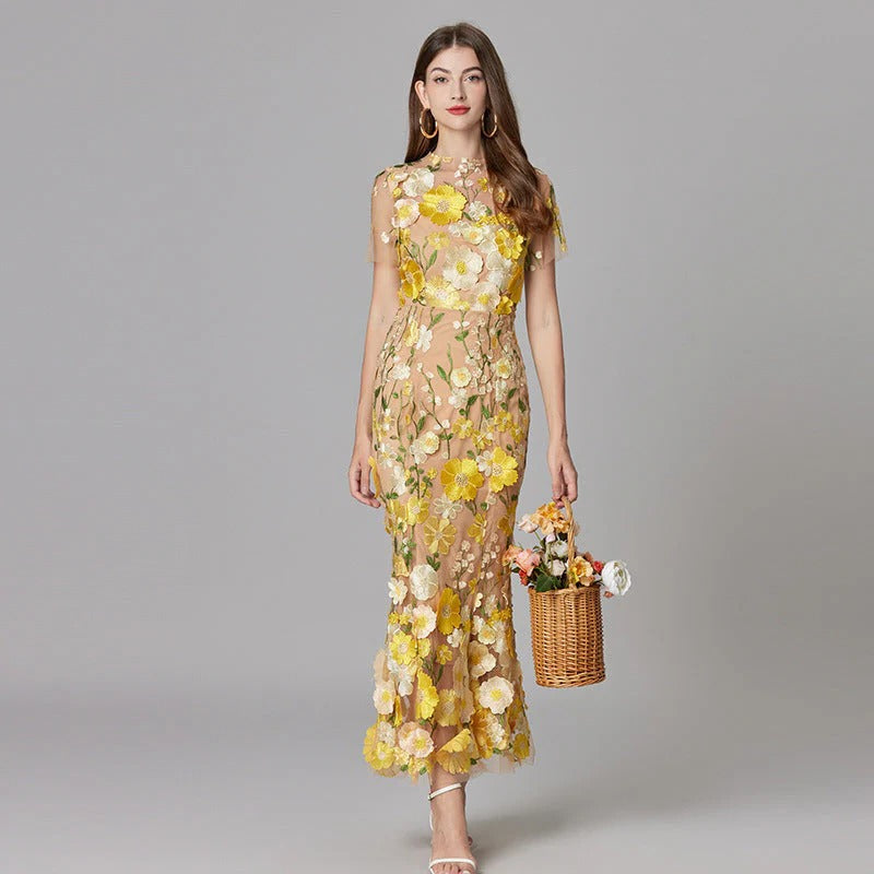 Women's Maxi Dress – Yellow