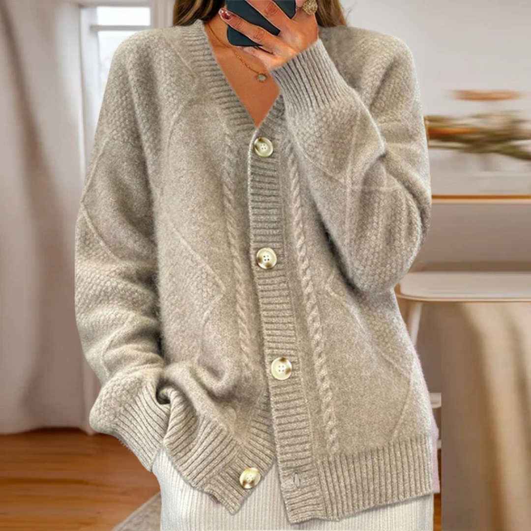 Women's Long Sleeve Cardigan – Grey