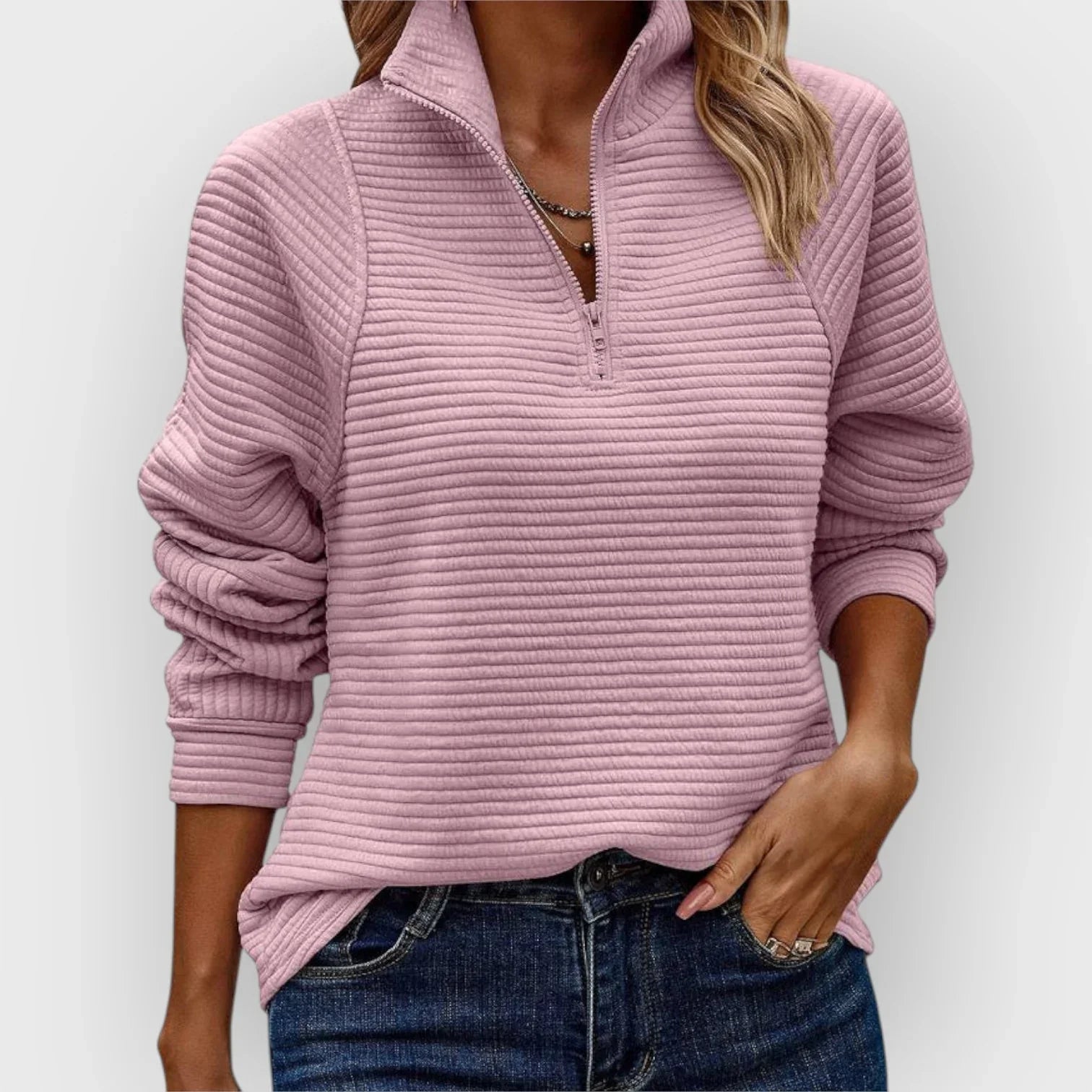 Women's Long Sleeve Pullover – Pink