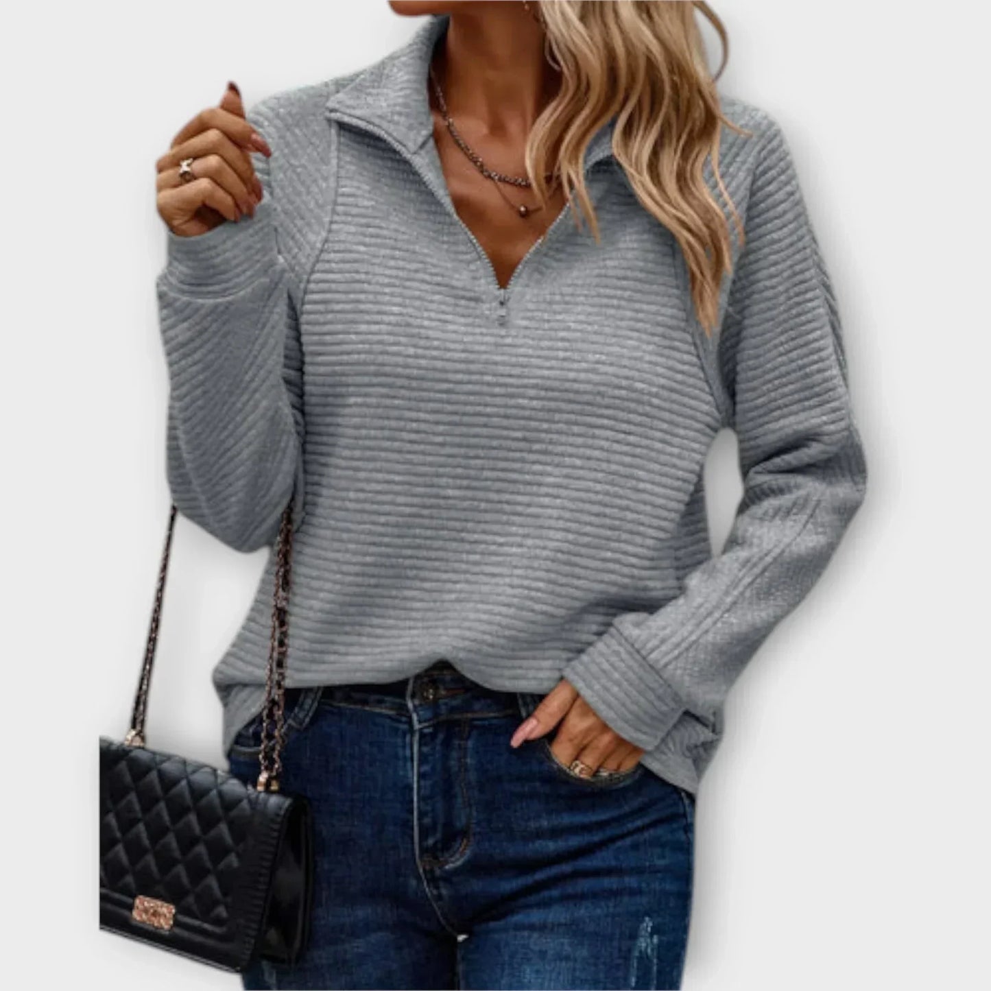 Women's Long Sleeve Pullover – Grey