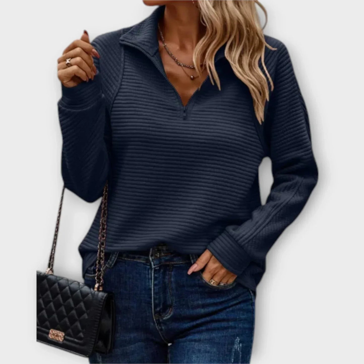 Women's Long Sleeve Pullover – Blue