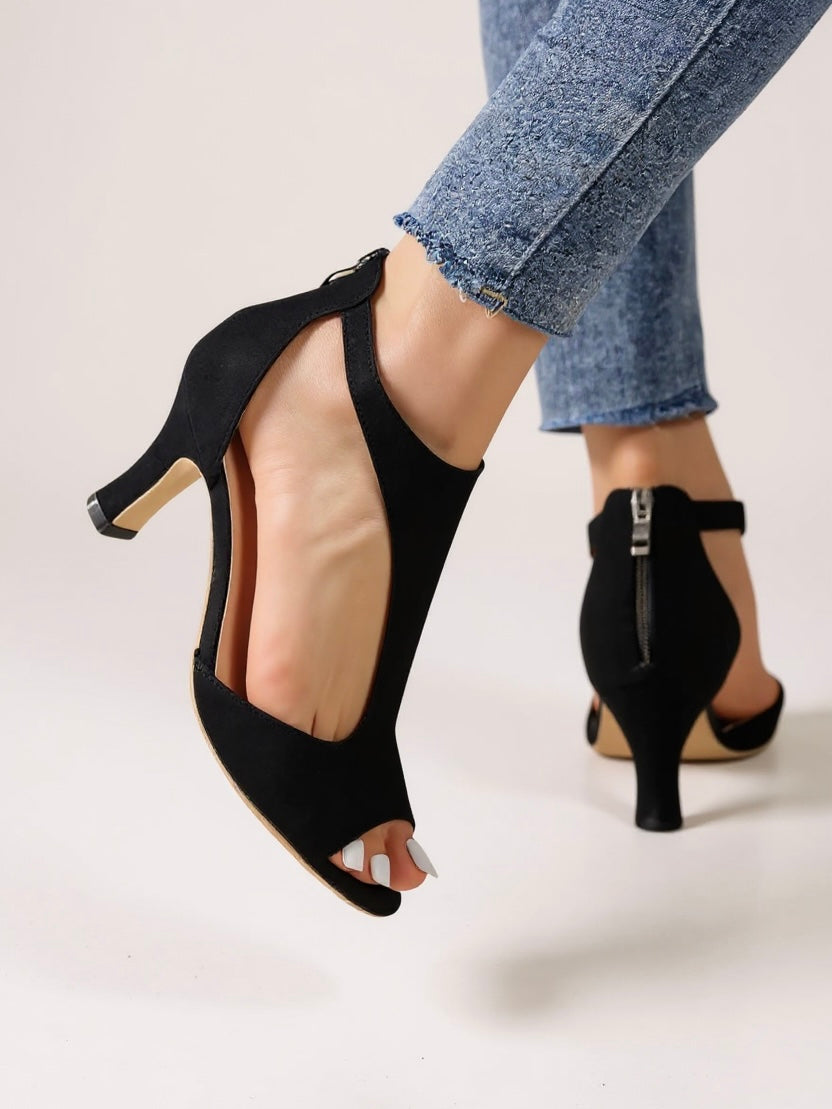 Women's Heeled Sandals – Black