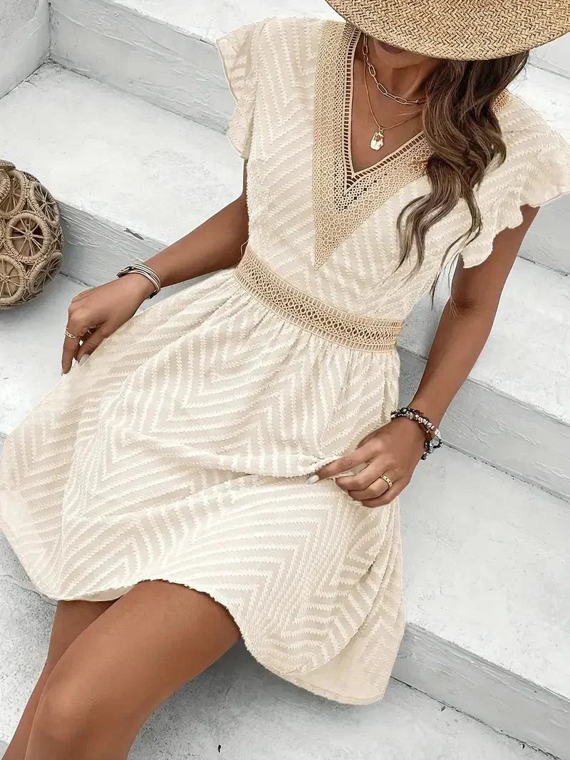 Women's V Neck Mini Dress