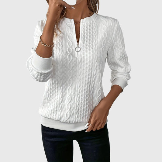 Women's Long Sleeve Sweater – White
