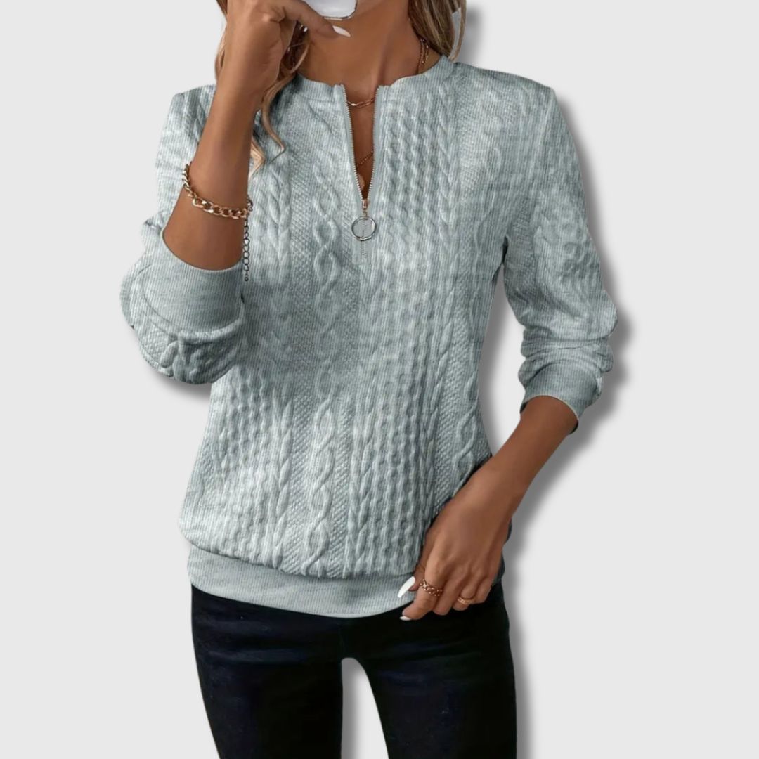 Women's Long Sleeve Sweater – Grey