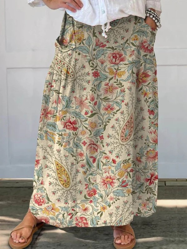 Women's Maxi Skirt – Beige