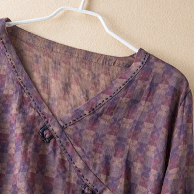 Women's V Neck Long Sleeve Blouse