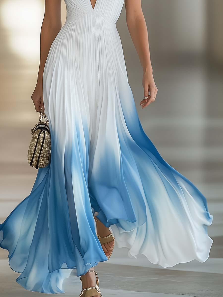 Women's V Neck Maxi Dress