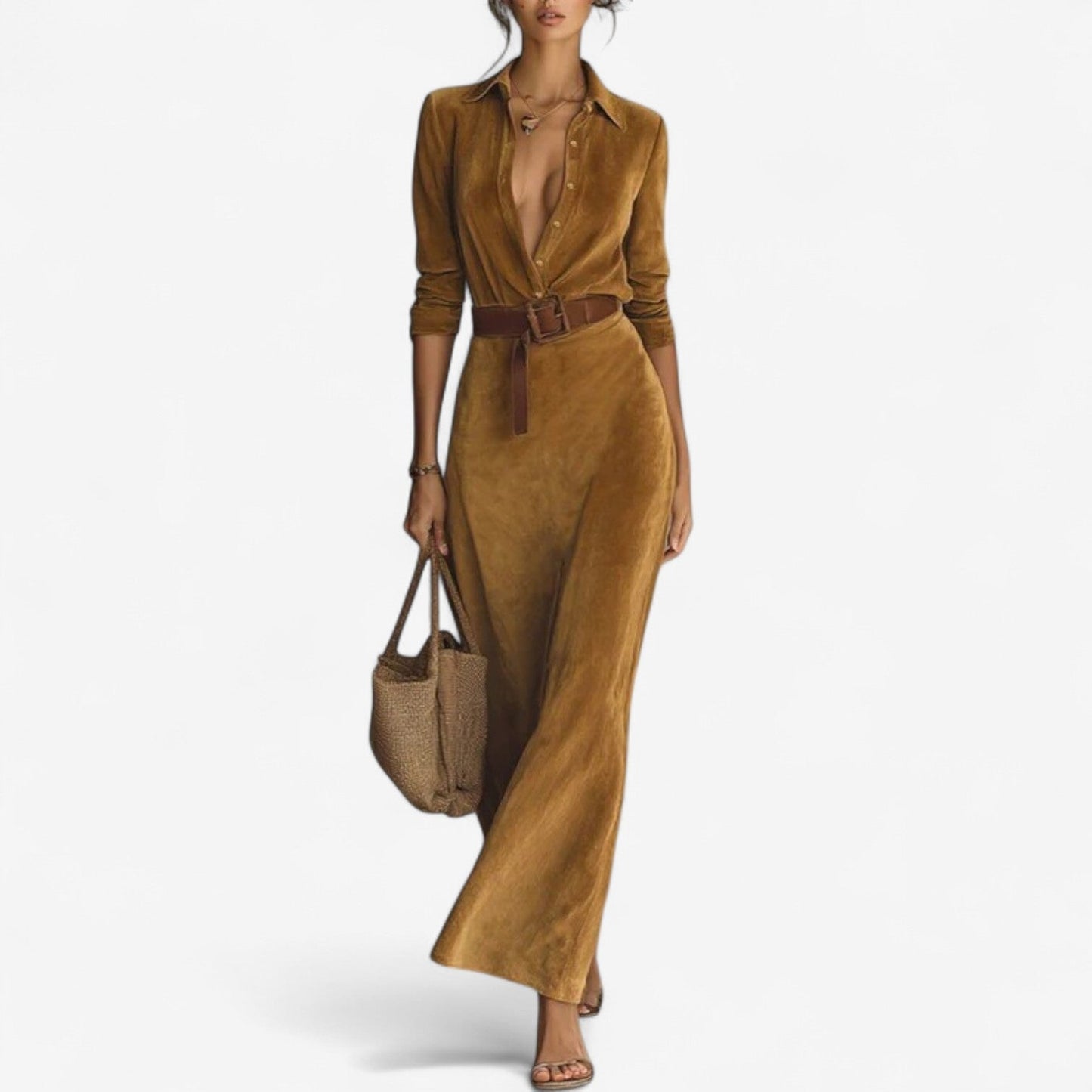 Women's Maxi Dress – Brown
