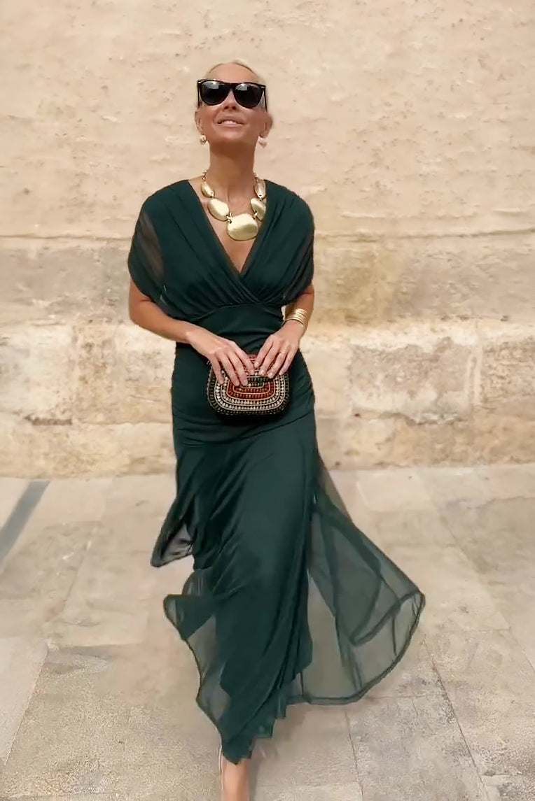 Women's V Neck Maxi Dress