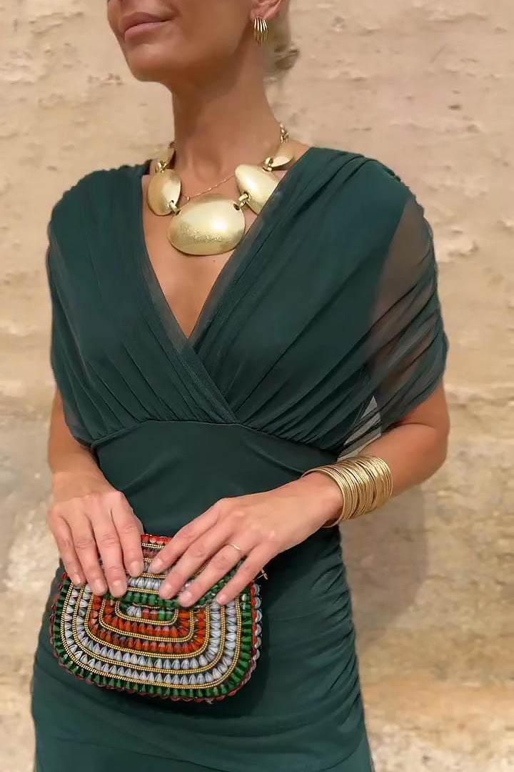 Women's V Neck Maxi Dress