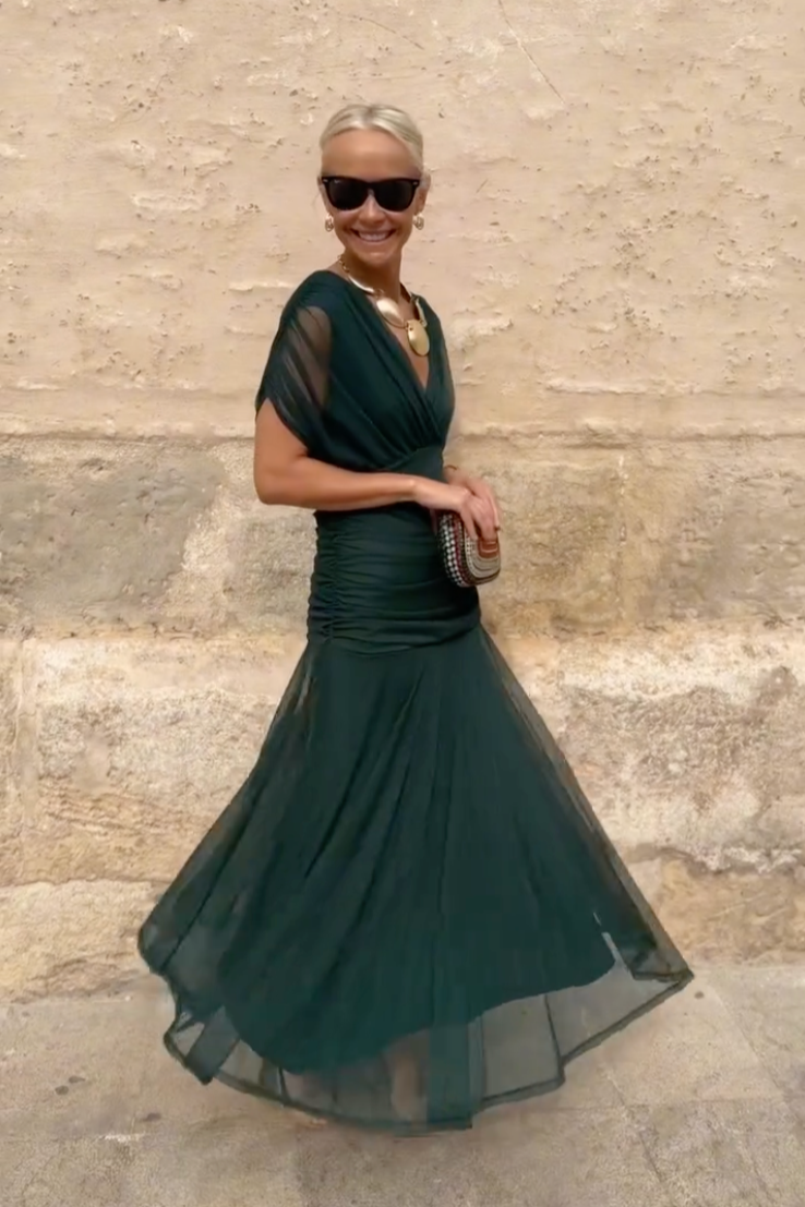 Women's V Neck Maxi Dress
