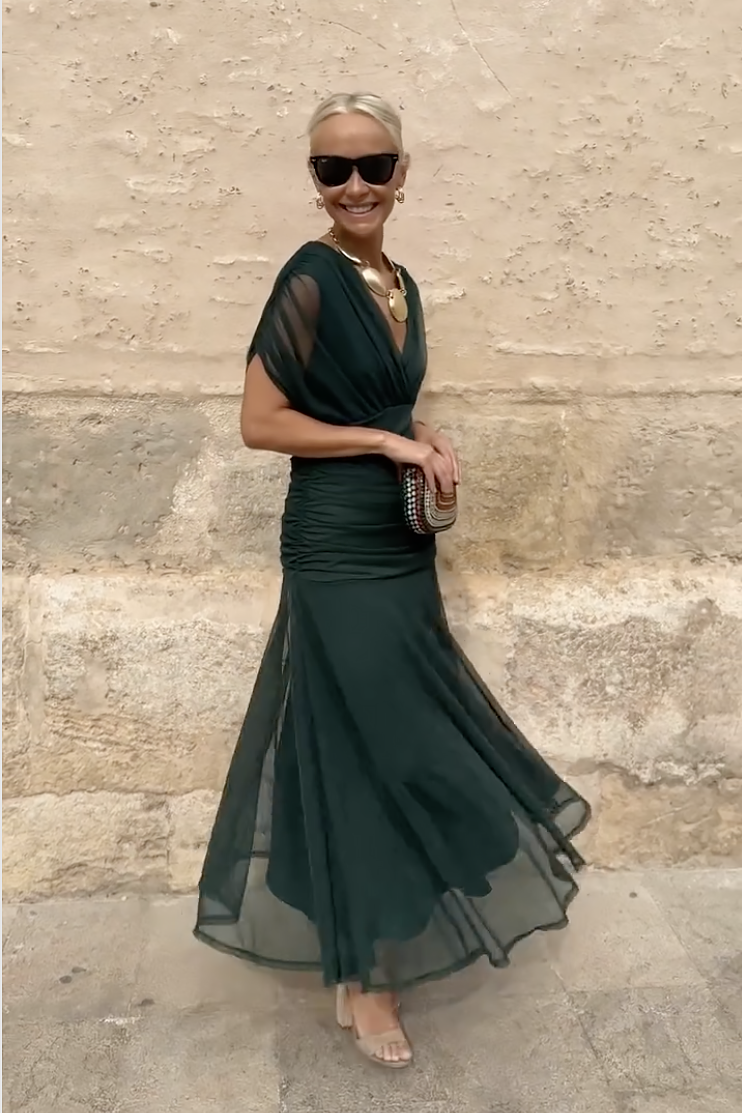 Women's V Neck Maxi Dress