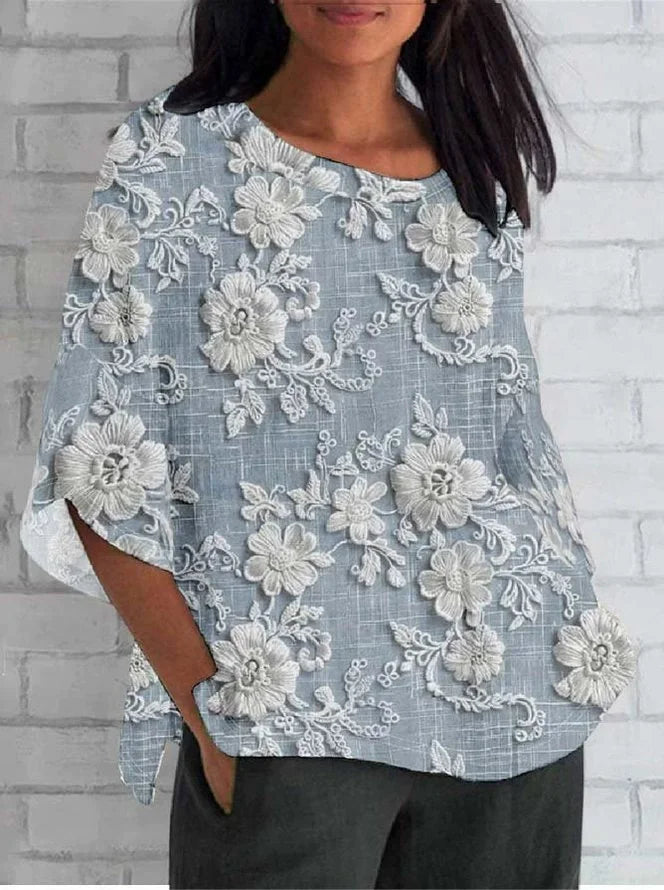 Women's Long Sleeve Blouse – Blue