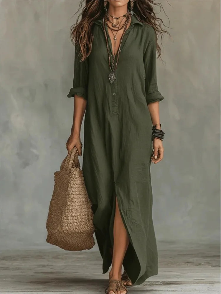 Women's Maxi Dress – Olive Green