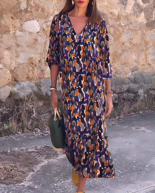 Women's V Neck Maxi Dress