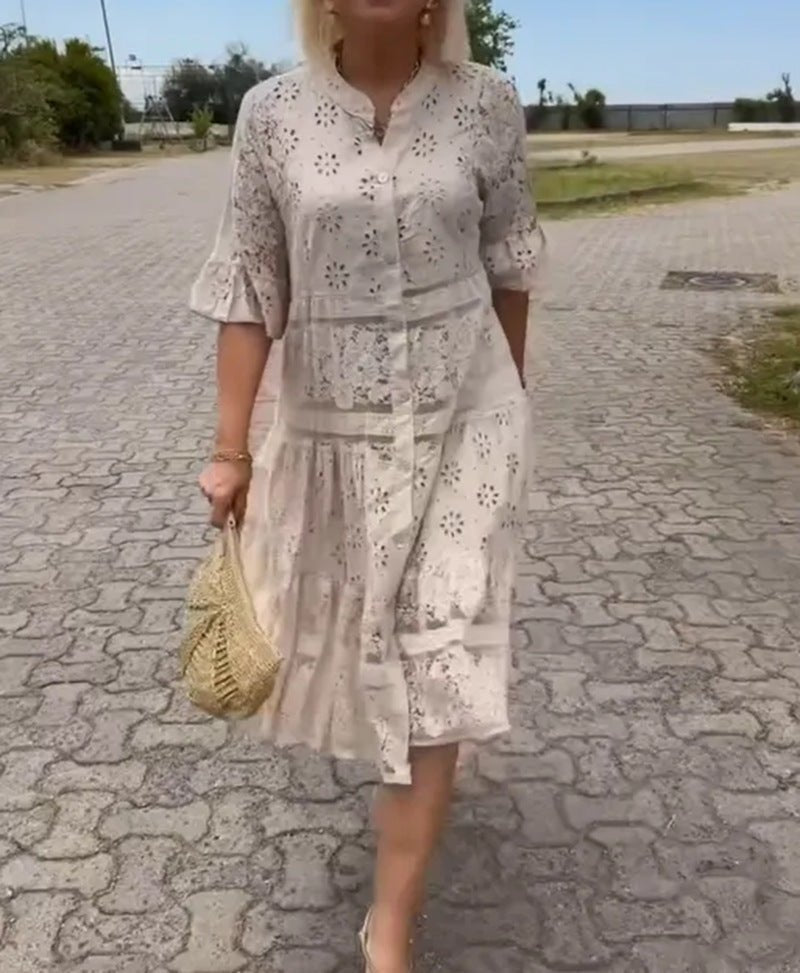 Women's Midi Dress – Beige