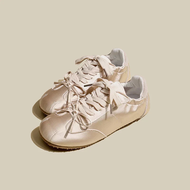 Women's Lace Up Sneakers – Peach Blush