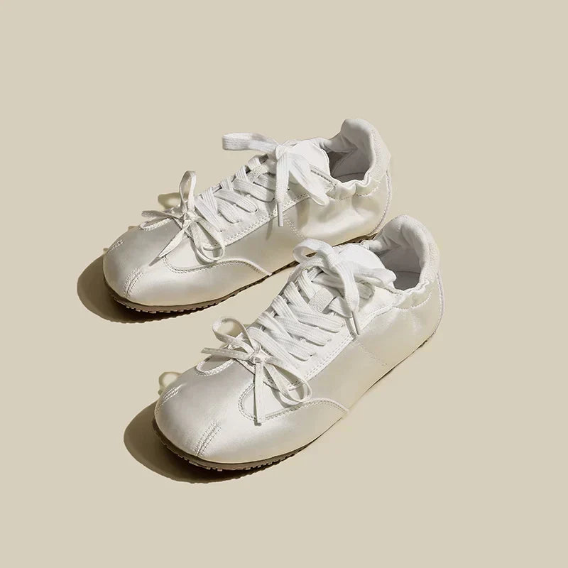 Women's Lace Up Sneakers – Pearl White