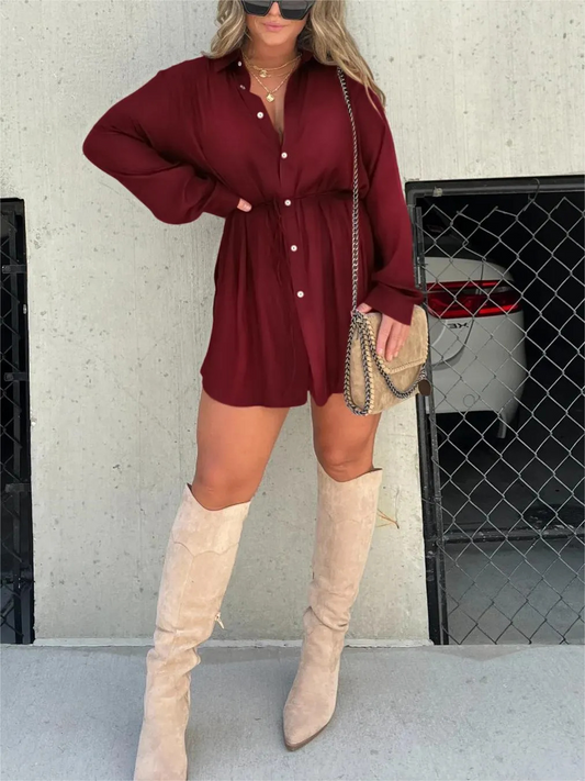 Women's Mini Dress – Burgundy