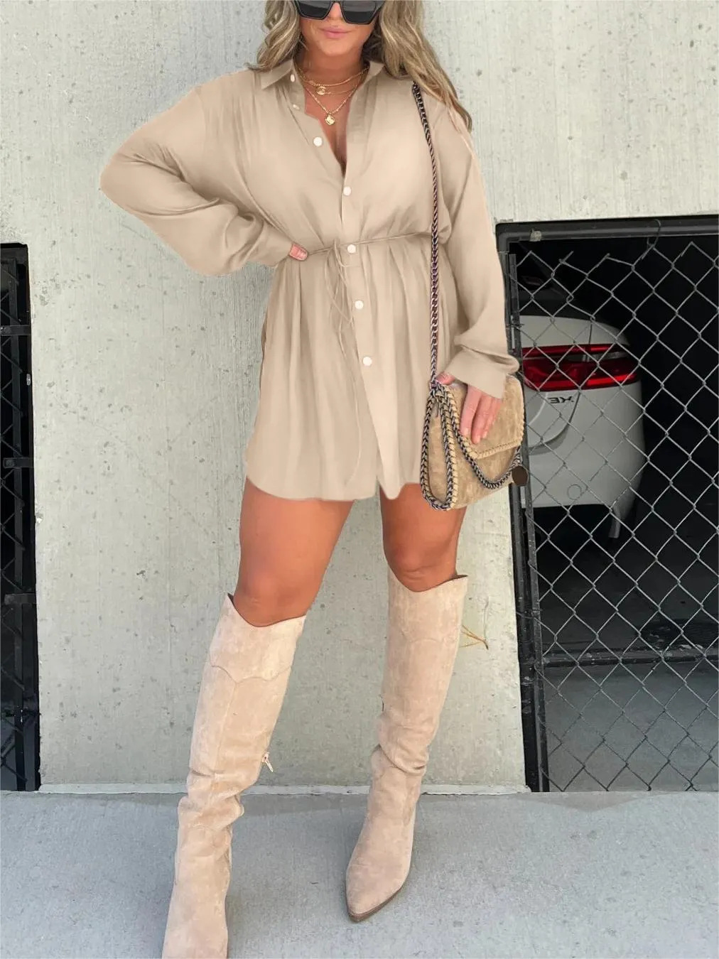 Women's Mini Dress – Apricot