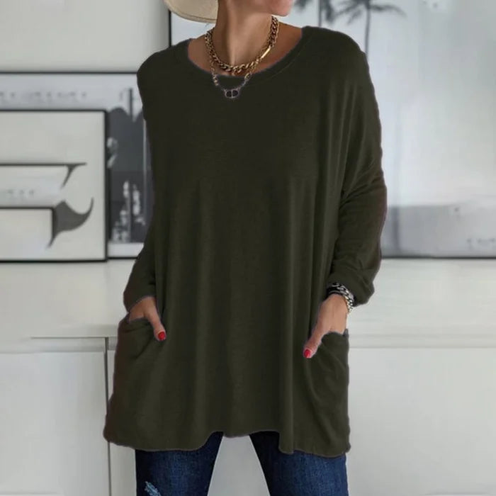 Women's Long Sleeve Blouse – Green