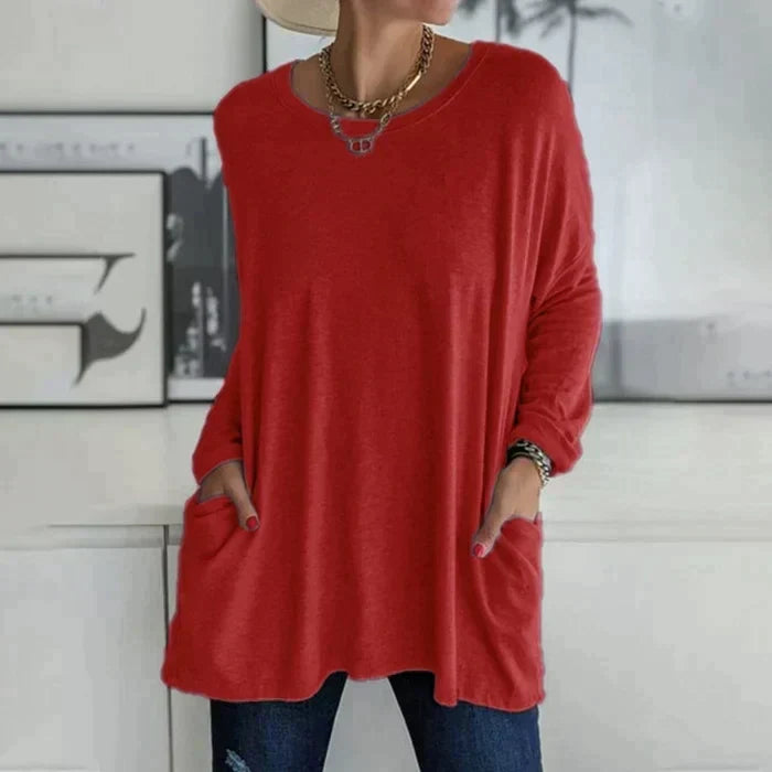 Women's Long Sleeve Blouse – Red
