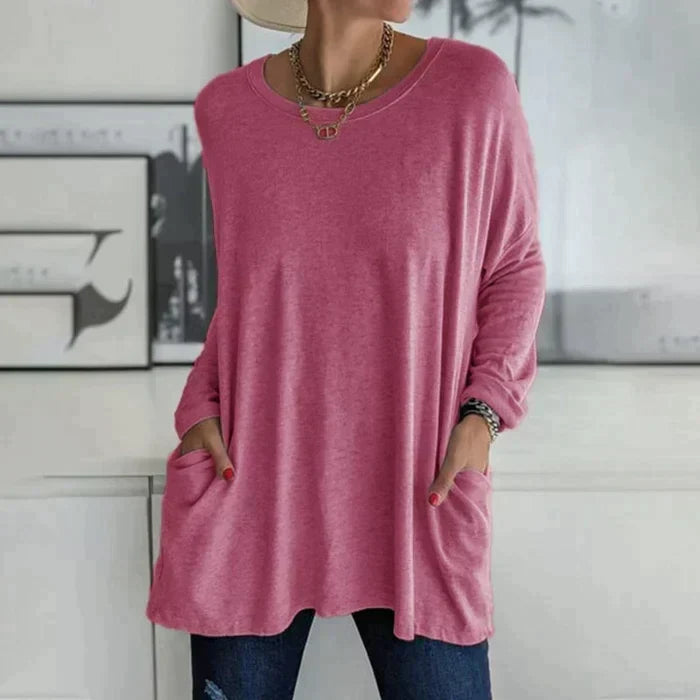 Women's Long Sleeve Blouse – Dark Pink