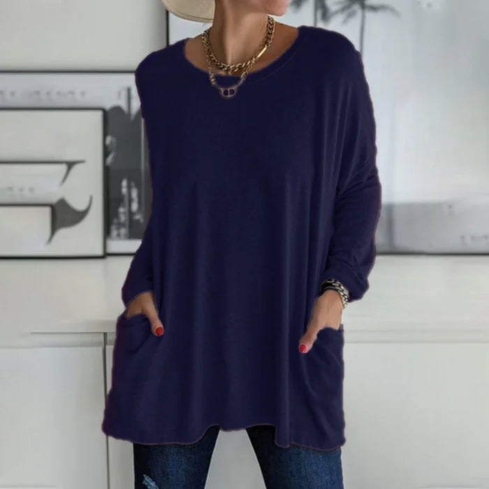 Women's Long Sleeve Blouse – Navy