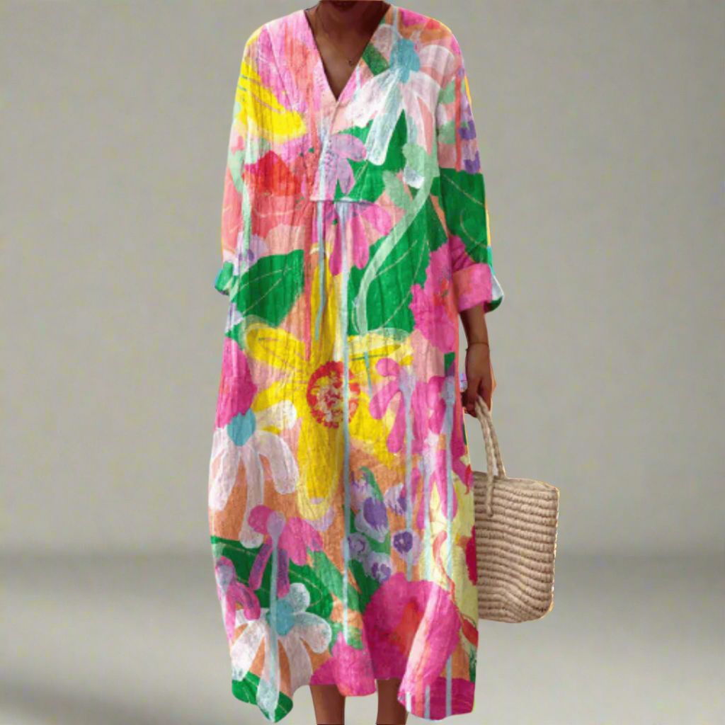 Women's V Neck Maxi Dress