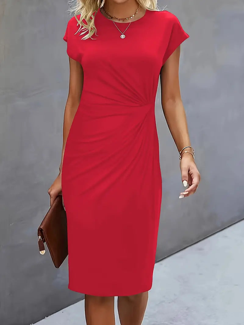 Women's Bodycon Midi Dress – Red