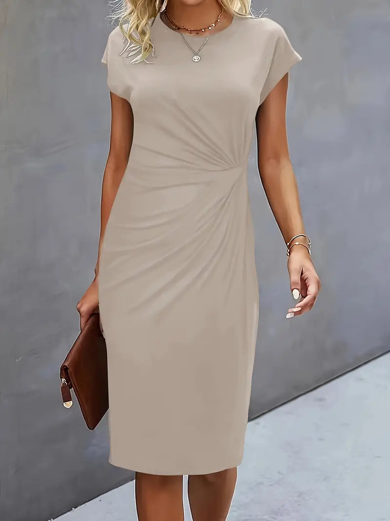Women's Bodycon Midi Dress – Beige