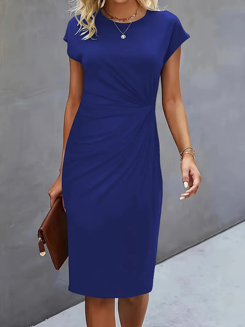 Women's Bodycon Midi Dress – Navy