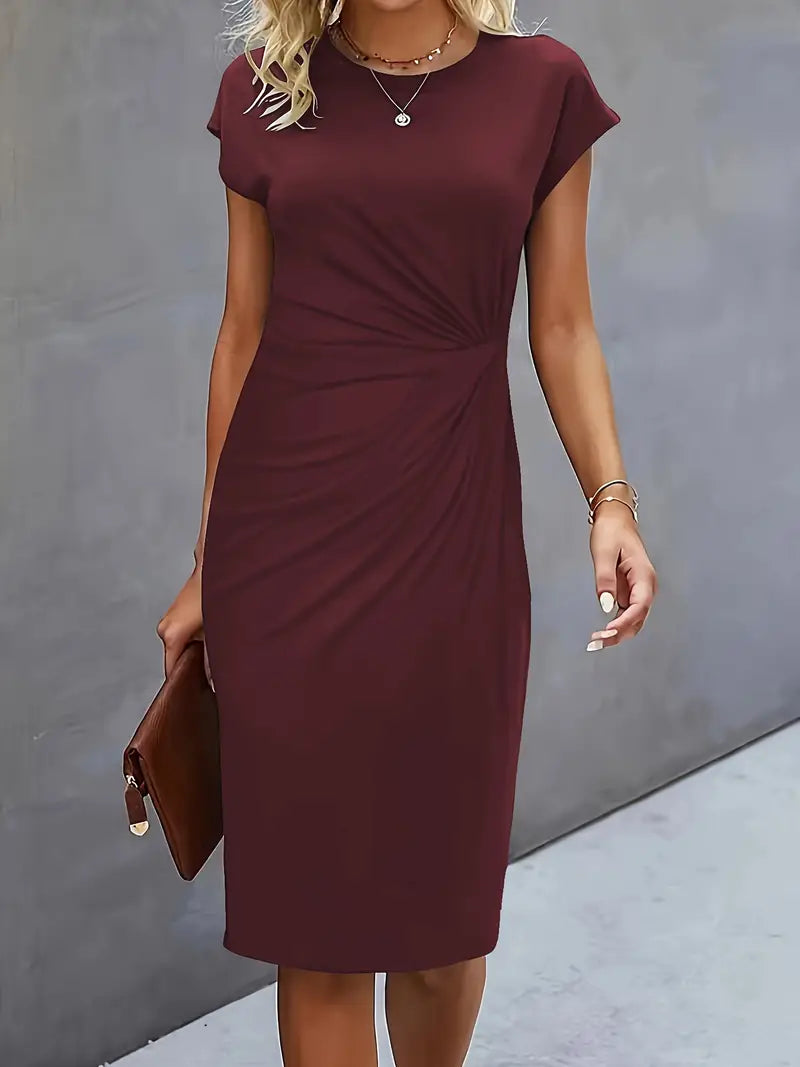 Women's Bodycon Midi Dress – Burgundy