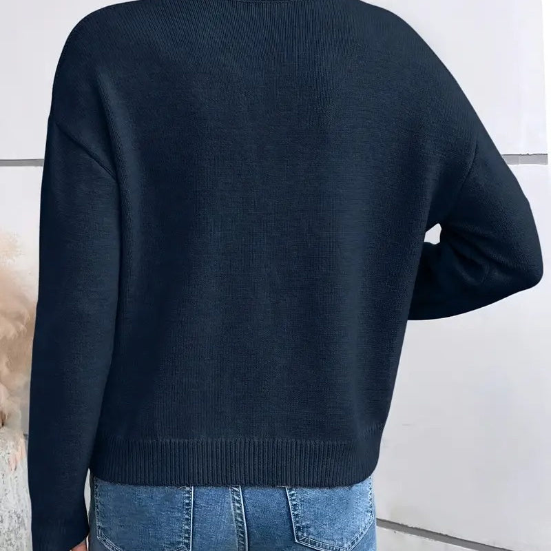 Women's V Neck Long Sleeve Sweater