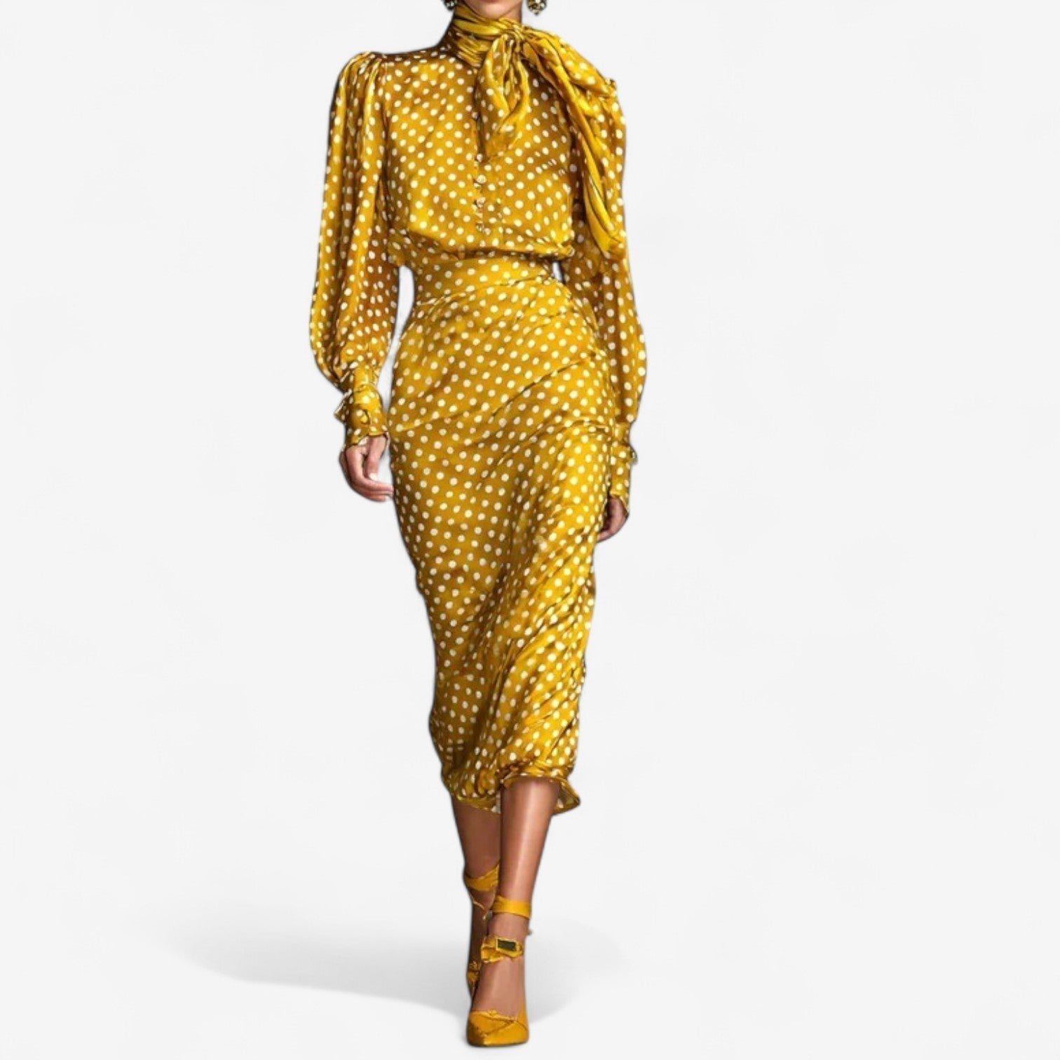 Women's Midi Dress – Gold