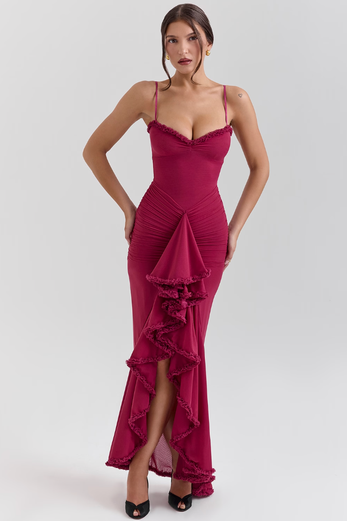 Women's Maxi Dress – Burgundy