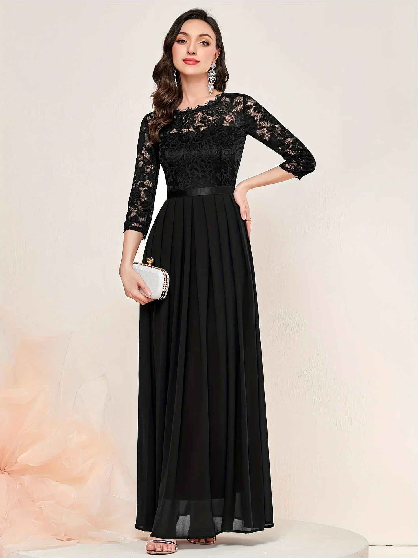 Women's Evening Maxi Dress – Black