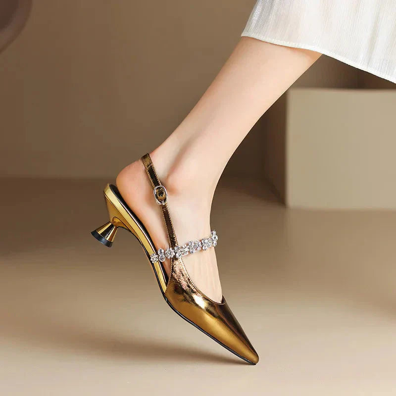 Women's Pointed Toe Slingback Heels