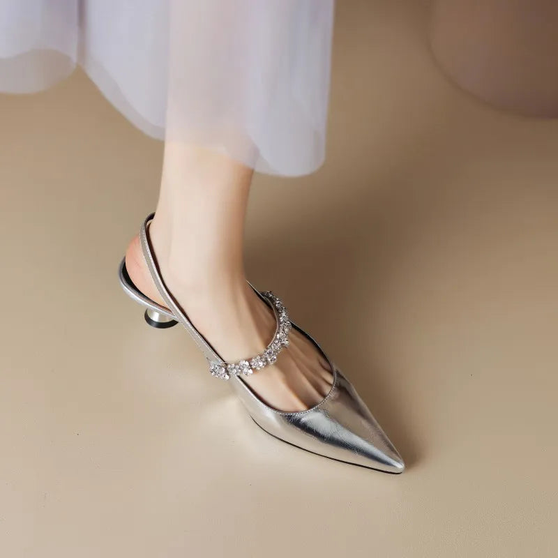 Women's Pointed Toe Slingback Heels