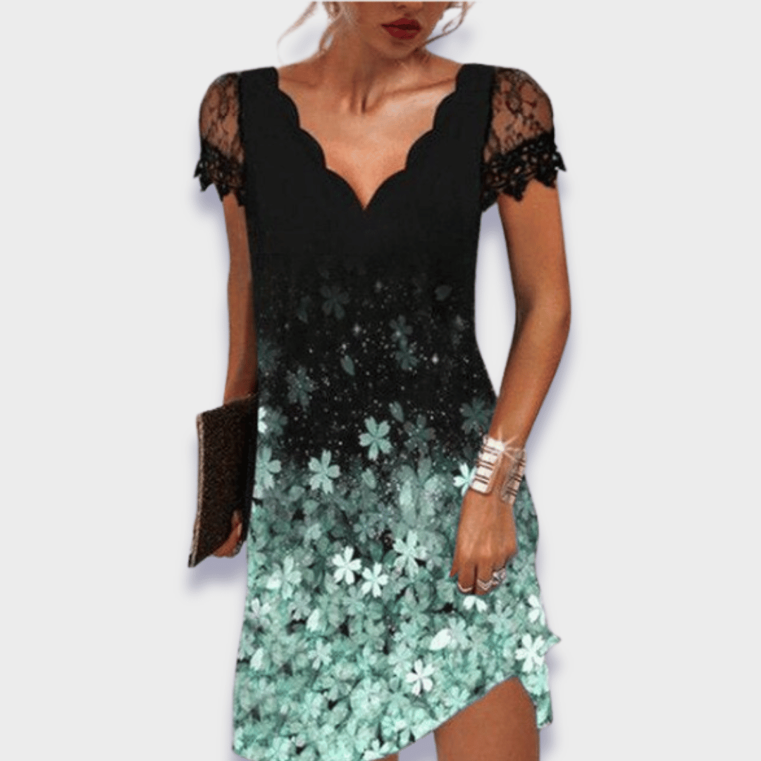 Women's V Neck Mini Dress – Mint Green
