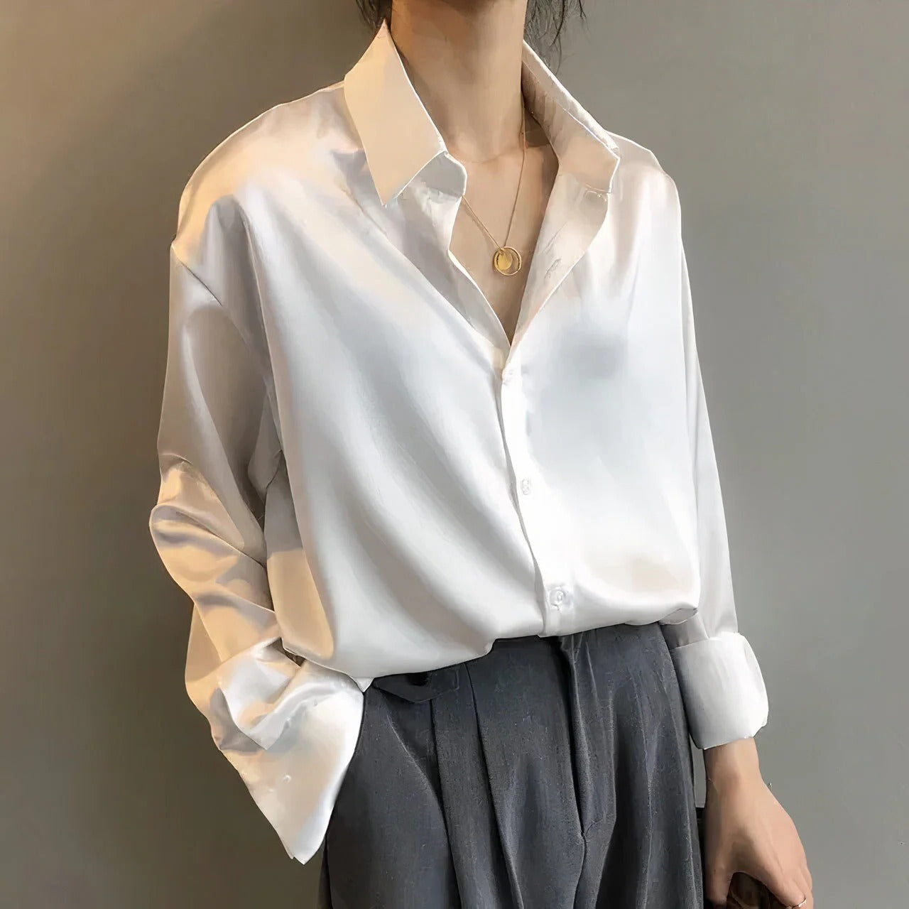 Women's Long Sleeve Blouse – White