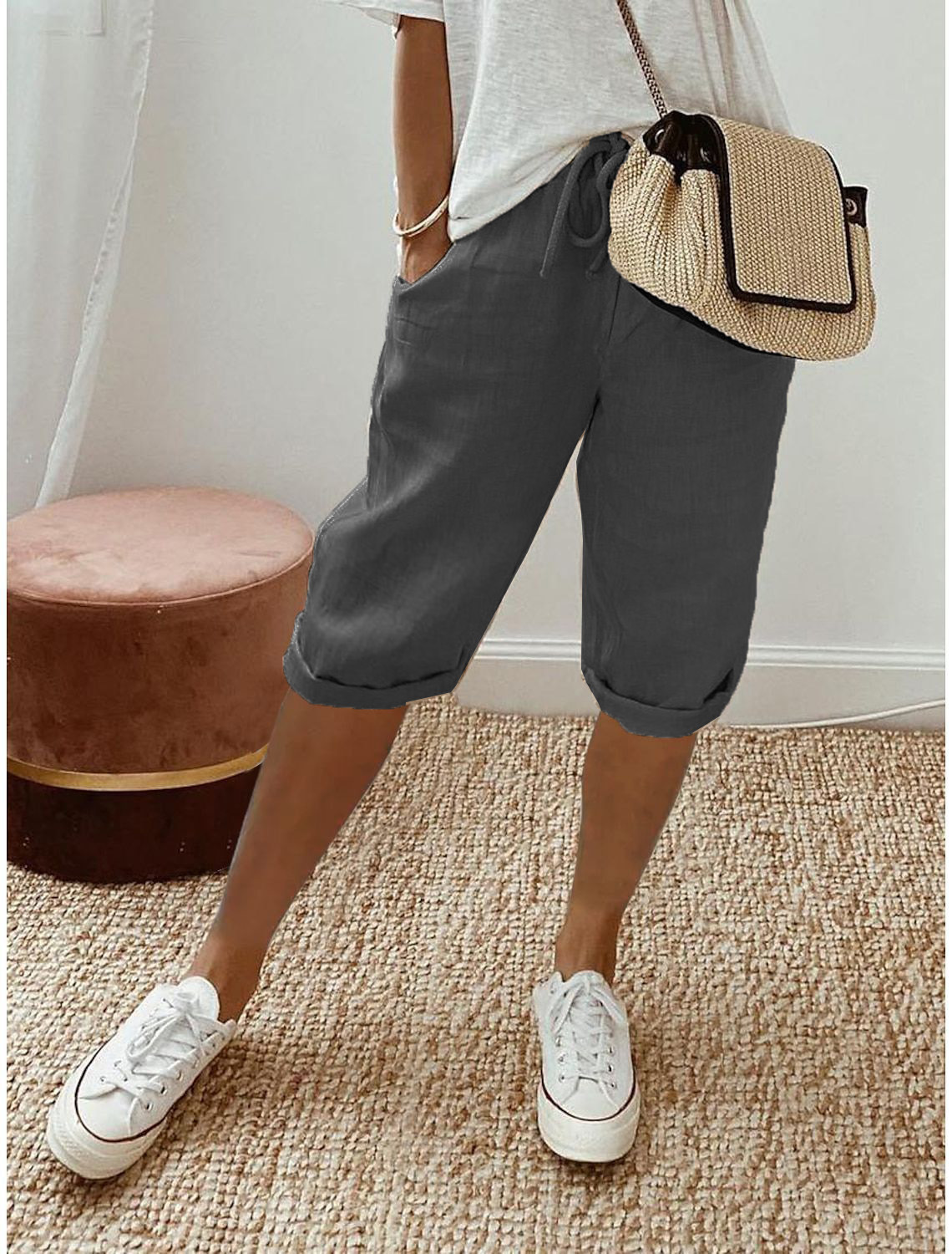 Women's Drawstring Capri Pants