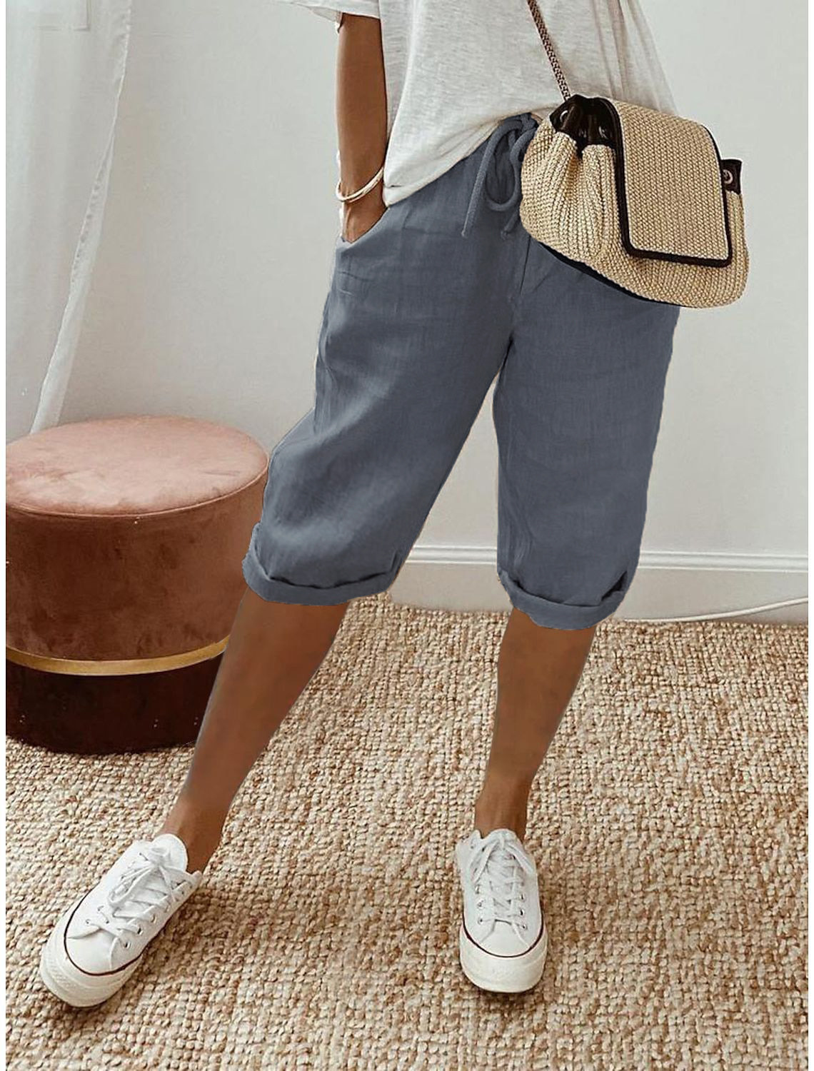Women's Drawstring Capri Pants