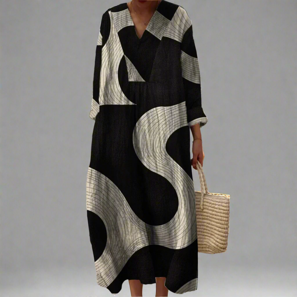 Women's V Neck Midi Dress