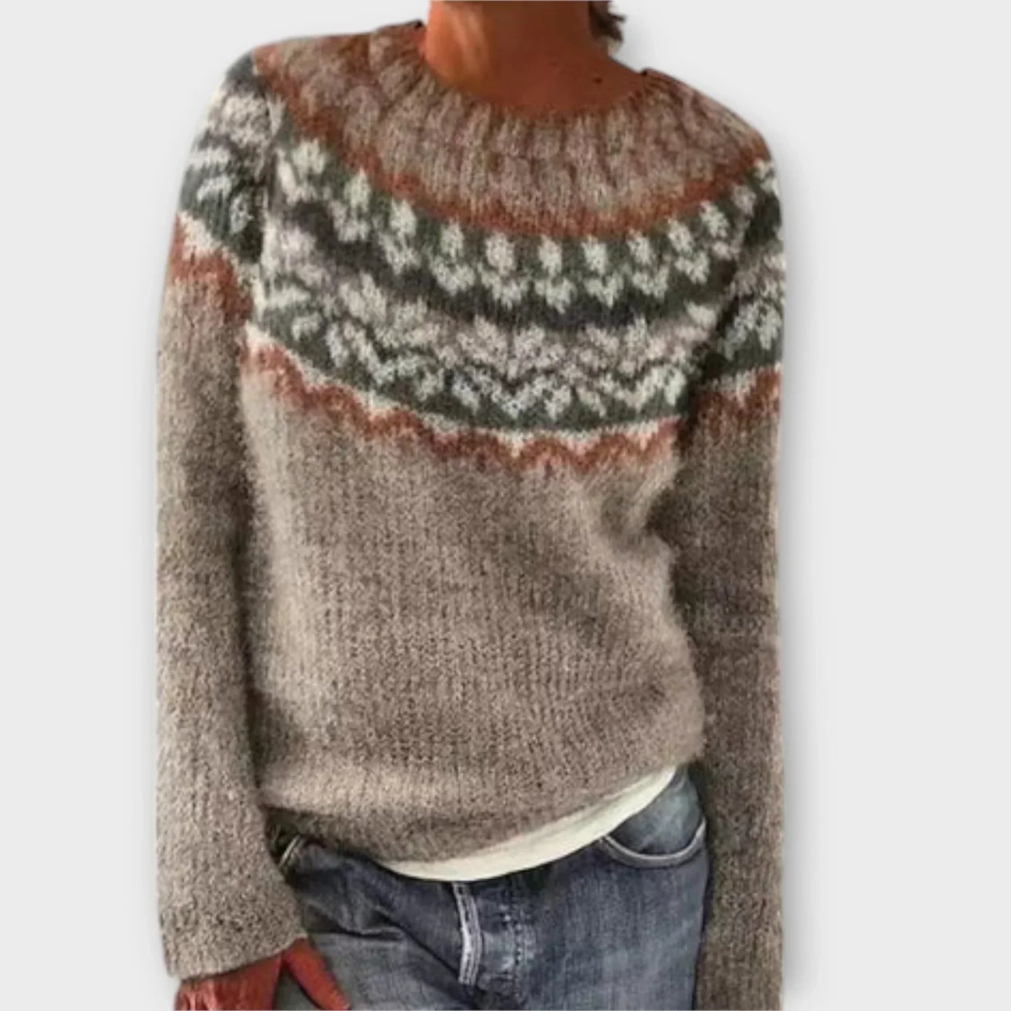 Women's Long Sleeve Sweater – Brown