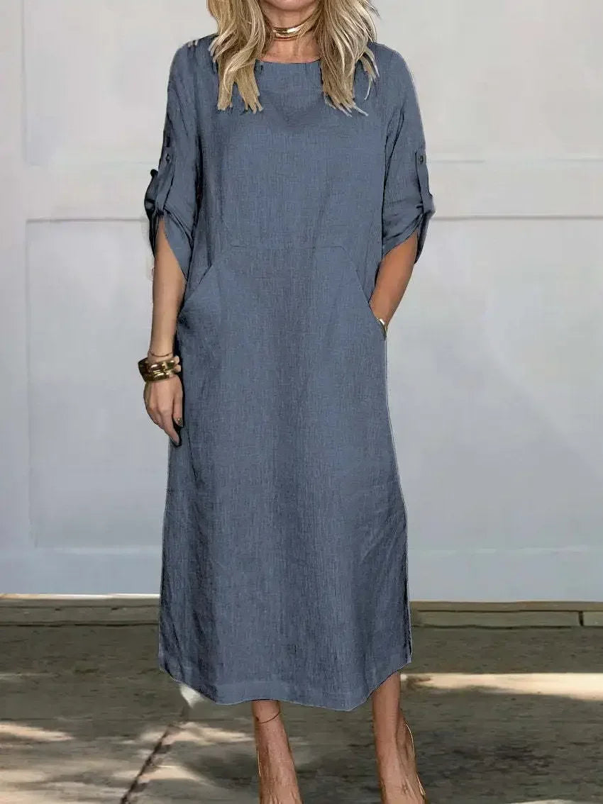 Women's Midi Dress – Blue